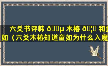 六爻书评韩 🐵 木椿 🦄 和童如（六爻木椿知道童如为什么入魔吗）